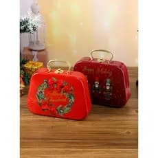 Criativo bolsa de armazenamento pequena caixa de lata decoração de natal suprimentos caixa de doces presente das criança