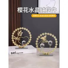 Luz de luxo flor cerejeira bola cristal ornamentos luz luxo ferro arte casa sala estar decorações Desktop etr