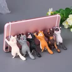 Gato suporte preguiçoso para celular suporte para celular bonito desenho animado Desktop Universal ventosa fixa suporte