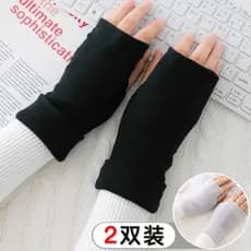 Luvas femininas inverno meio dedo bonito quente escrita inverno meio corte sem dedos cinco dedos