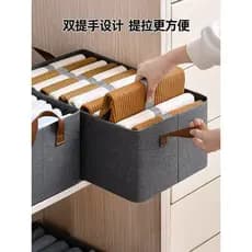 Caixa de armazenamento de roupas guarda-roupa doméstico calças em camadas caixa de organização tecido quadro de aço dobr