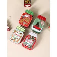Caixa de armazenamento em forma de lata de folha de flandres criativa caixa de doces de natal caixa de embalagem de Choc