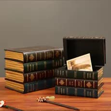 Cartão Retro cartão postal carta coleção caixa de armazenamento livro simulação livro falso escritório Desktop tipo caix