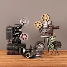 Retro nostálgico filme projetor decoração de piso ferro arte b & b loja janela decoração adereços objetos antigos