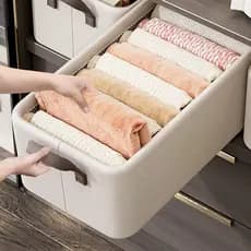 Huada caixa de armazenamento de roupas de lã calças organizador caixa lavável Melade cesta guarda-roupa organizador tipo