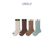 UKELI meias infantis para meninos, meias cano médio de algodão para bebês, outono, novo estilo, meninas, estudantes, méd