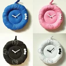 Ins relógio de tecido Macaron cor mudo relógio de parede quarto das crianças bonito decoração criativo relógio de tecido
