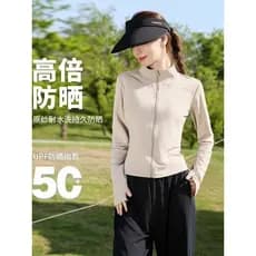 Protetor solar roupas femininas primavera verão 2026 novo estilo gola alta cintura estreita mais magro olhar Cardigan de