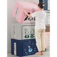 Caixa de armazenamento de roupas do agregado familiar Oxford pano tecido roupas organizador caixa guarda-roupa dobrável