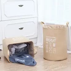Saco de armazenamento doméstico balde dobrável de linho de algodão grande cesta de roupas sujas cesta de brinquedos dive