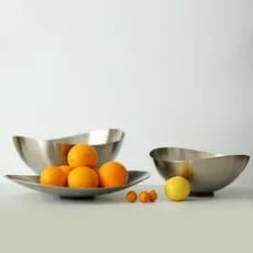 Design forte sentido 18/10 tigela de frutas de aço inoxidável prato de frutas lanches Irregular sabor exclusivo modelo d