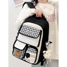 Mochila escolar para meninas, mochila escolar para estudantes do ensino fundamental, grande capacidade, terceira a sexta