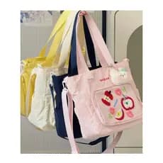 Bolsa de lona feminina bolsa mensageiro grande capacidade estudante portátil bolsa de pano bolsa de ombro transportar li