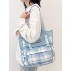 Bolsa de lona feminina 2026 novo estilo de grande capacidade bolsa mensageiro de um ombro trabalho Commuter estudante cl