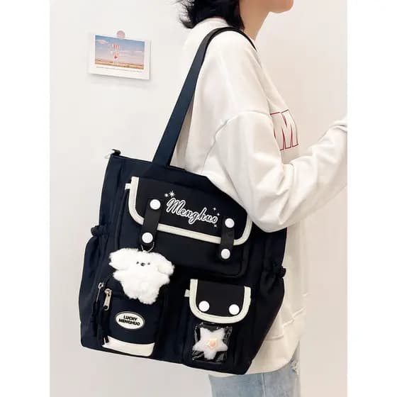 Bolsa de lona feminina 2026 novo estilo de grande capacidade bolsa mensageiro de um ombro trabalho Commuter estudante cl