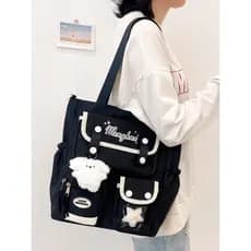 Bolsa de lona feminina 2026 novo estilo de grande capacidade bolsa mensageiro de um ombro trabalho Commuter estudante cl