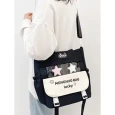 Bolsa de lona feminina bolsa de ombro saco do mensageiro 2026 novo estilo grande capacidade estudante classe bolsa mensa