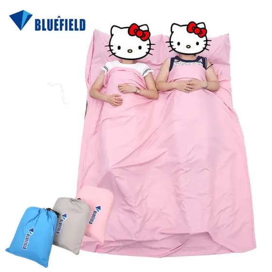 Bluefield bluefield duplo saco de dormir forro primavera asiático fino saco de dormir viagem acampamento saco de dormir
