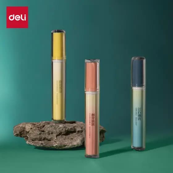 [Oriental Wencai] Deli Marcador Caneta Alunos Usam Caneta Marcadora Chave de Desenho em Cores Caneta para Notebook Manus