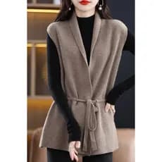 Colete de malha de lã feminino 2024 novo estilo outono inverno exterior usar camisola colete solto exterior Cardigan col