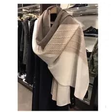 Textura de luxo 100% lã pura malha grande cachecol feminino outono inverno três cores Cashmere xale dupla utilização cac