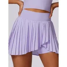 Forro plissado esportes saia curta feminino falso de duas peças de secagem rápida tênis Culottes Anti-exposição Fitness