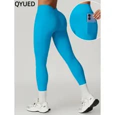 Europeu americano pêssego Hip-Lifting calças de Yoga feminino nu cintura alta calças de Fitness exterior Wear correndo e