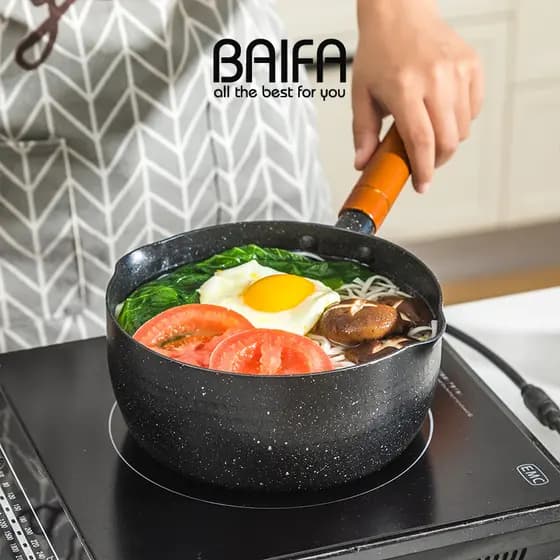 Panela de neve fogão a gás doméstico adequado Maishi arroz antiaderente panela de suplemento alimentar para bebê panela