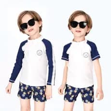Maiô infantil meninos médio grande crianças dividir protetor solar de secagem rápida praia troncos de natação crianças m