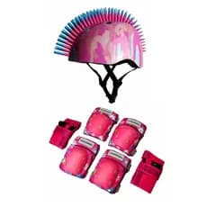 Crianças patinação conjunto de equipamentos de proteção meninas chapéu do bebê capacete protetor joelheiras equilíbrio b