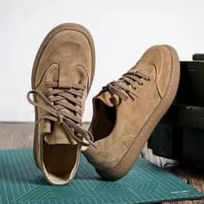 Sapatos masculinos de sola macia sapatos masculinos de couro genuíno rendas tênis de camurça masculino respirável sapato
