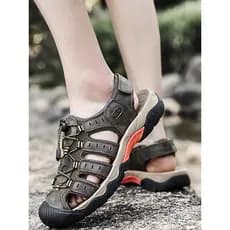 Sapatos masculinos de couro genuíno de couro genuíno verão novo estilo sandálias casuais homens esportes ao ar livre Ant