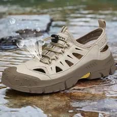 Sapatos masculinos ao ar livre 2026 verão novo estilo Baotou sandálias respirável de secagem rápida buraco sapatos casua