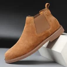 Chelsea botas masculinas de camurça de couro genuíno sapatos masculinos 2026 novo estilo de alta qualidade All-Match bri