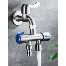 Válvula triangular de aço inoxidável 304, válvula angular de três vias, uma em duas saídas, interruptor duplo, um ponto,