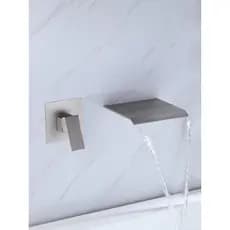 Torneira cascata para pia escondida, quente e fria, toda em cobre, lavatório de parede, alça única, banheira, preto, sim