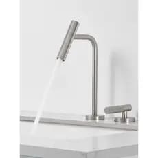 Torneira minimalista italiana para pia, torneira dividida de cobre, quente e fria, buraco duplo, três furos, torneira pa