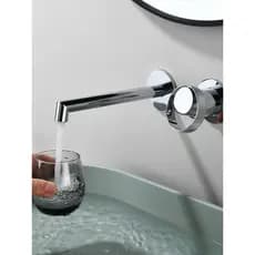 Torneira de bacia escondida embutida banheiro italiano minimalista torneira de bacia quente e fria lavatório todo cobre