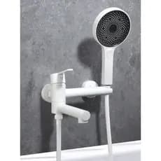 Todo o cobre branco banheira chuveiro torneira conjunto banheiro banho válvula de mistura simples quente e frio torneira