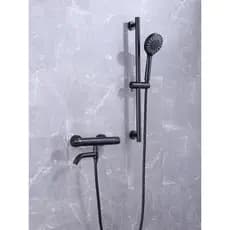 Conjunto de chuveiro termostático alemão, quente e frio, todo em cobre, torneira de chuveiro, válvula de mistura, chuvei