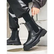 Ins Martin botas casal botas de cigarro estilo britânico sapatos de couro de alta qualidade preto aumentado sola grossa