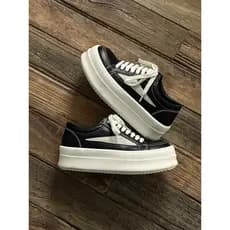 Tênis de sola grossa masculino feminino mesmo estilo americano Retro triângulo invertido baixo-Top sapatos de dedo grand