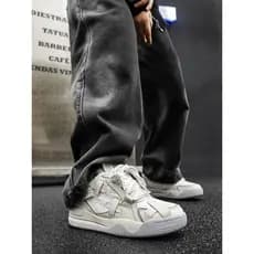Nacional na moda branco tênis masculino respirável casal High Street nicho sapatos de skate de sola grossa sapatos de pã