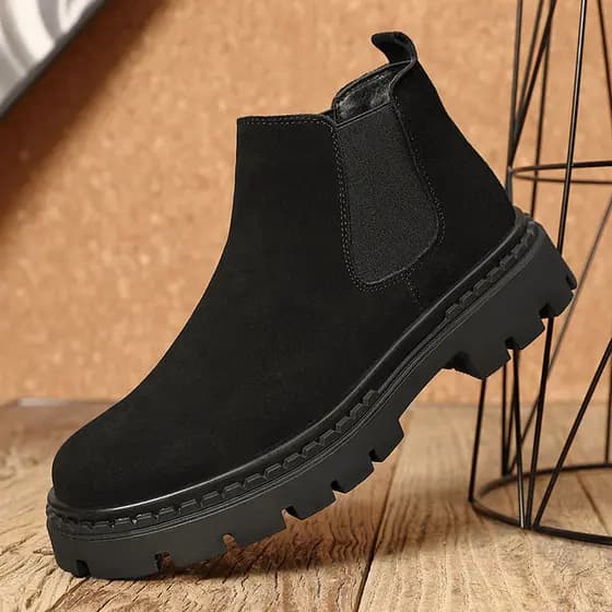 Chelsea botas masculinas Martin botas outono inverno novo estilo velo-velo botas de camurça quente meados de topo bota m