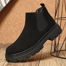 Chelsea botas masculinas Martin botas outono inverno novo estilo velo-velo botas de camurça quente meados de topo bota m