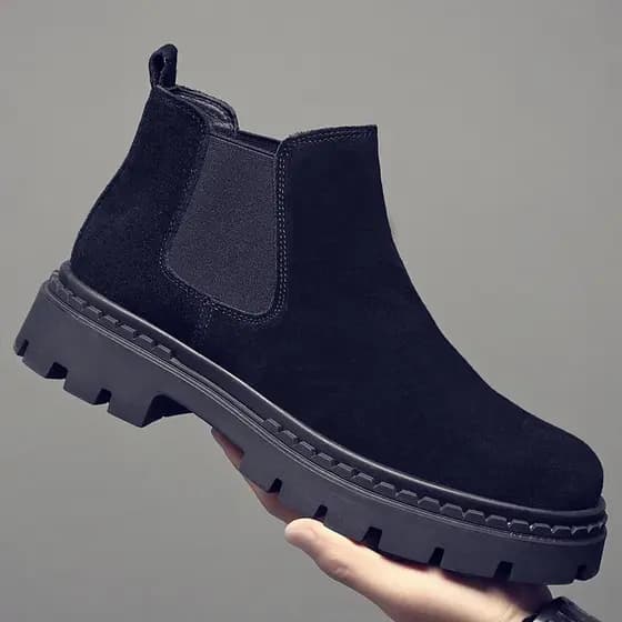 Chelsea botas masculinas Martin botas outono inverno novo estilo velo estilo britânico botas curtas botas de camurça de