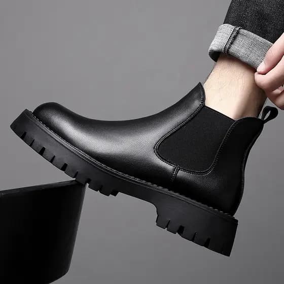 Chelsea botas masculinas outono inverno botas de cigarro de alta qualidade couro genuíno Martin botas masculinas estilo