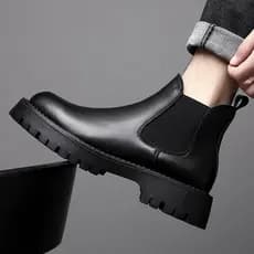 Chelsea botas masculinas outono inverno botas de cigarro de alta qualidade couro genuíno Martin botas masculinas estilo