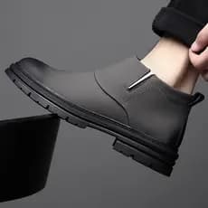 Outono inverno novo estilo Chelsea botas masculinas britânicas Martin botas Zhongbang sapatos de couro casuais moda tend