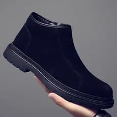 Chelsea botas masculinas Martin botas outono inverno velo-velo quente estilo britânico botas curtas botas de camurça Mid